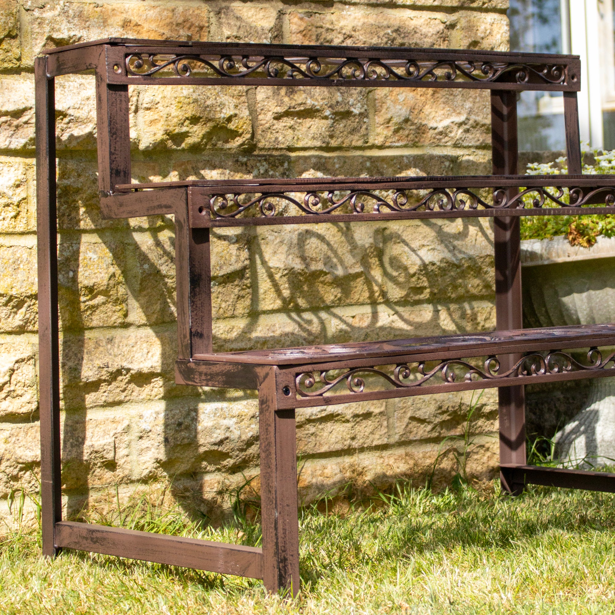Cast Iron Scroll Rectangle Plant Stand