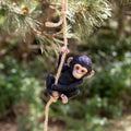 Hanging Baby Monkey On Rope Ornament