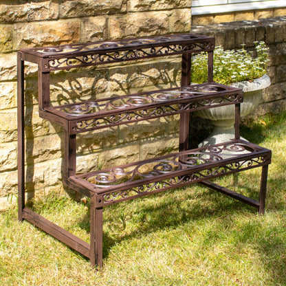 Cast Iron Scroll Rectangle Plant Stand