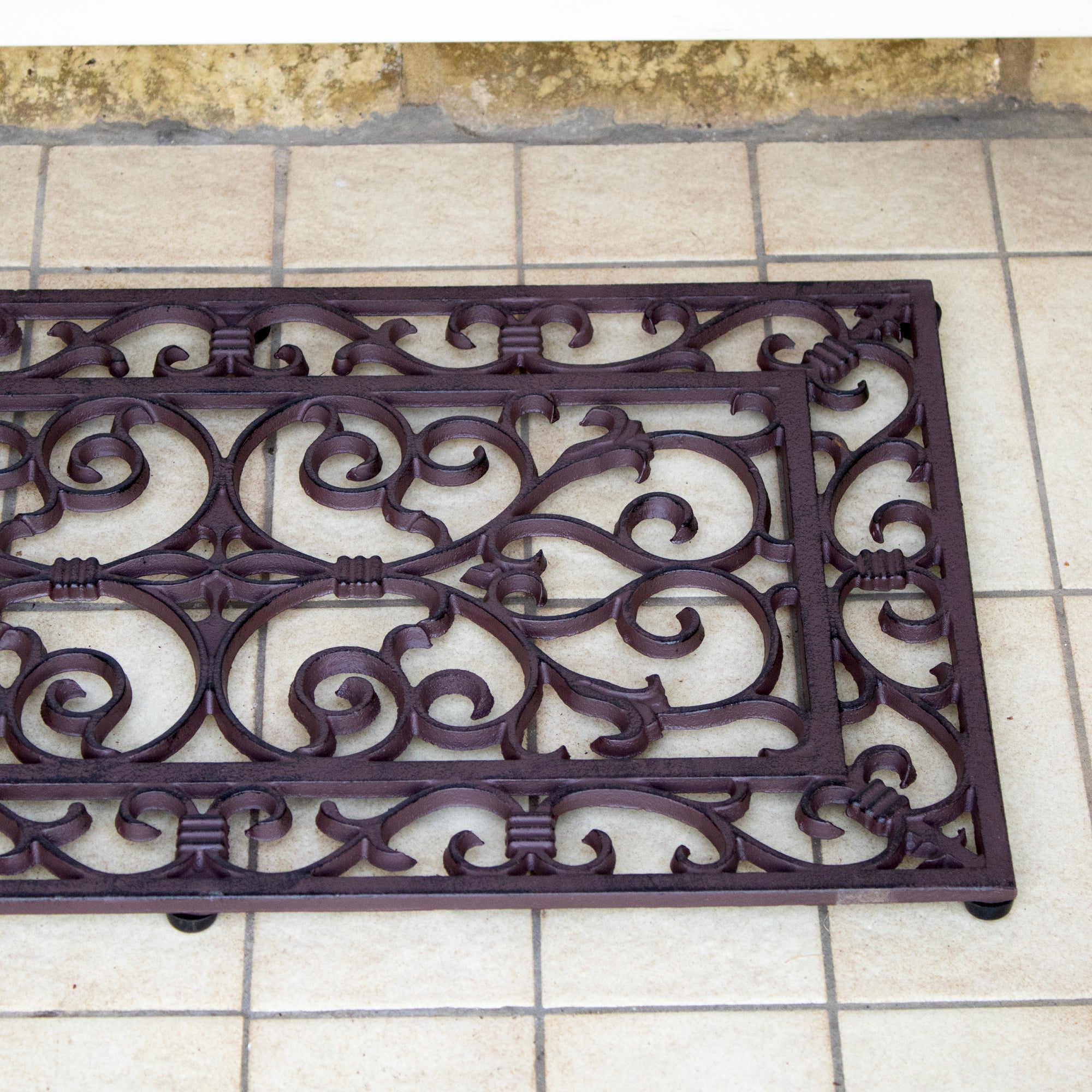 Rectangle Scroll Cast Iron Doormat
