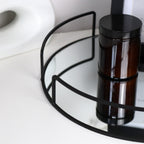 Black Round Mirror Tray 33x33cm