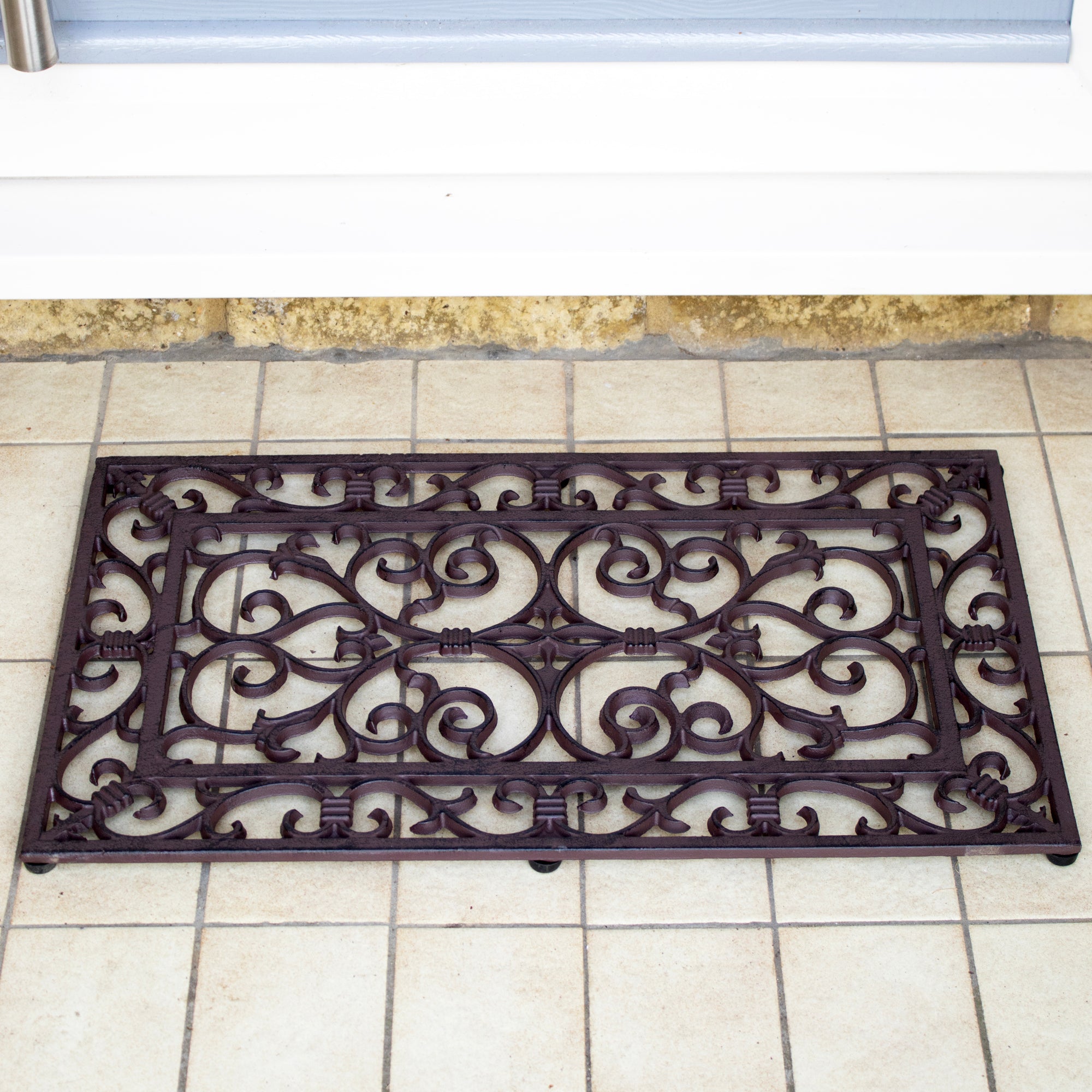 Rectangle Scroll Cast Iron Doormat