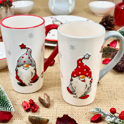 Set Of 2 Large Christmas Gonk Latte Mugs