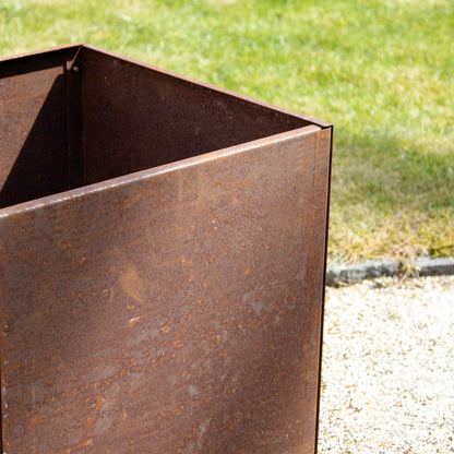 Square Rusted Corten Steel Planter