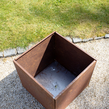 Square Rusted Corten Steel Planter