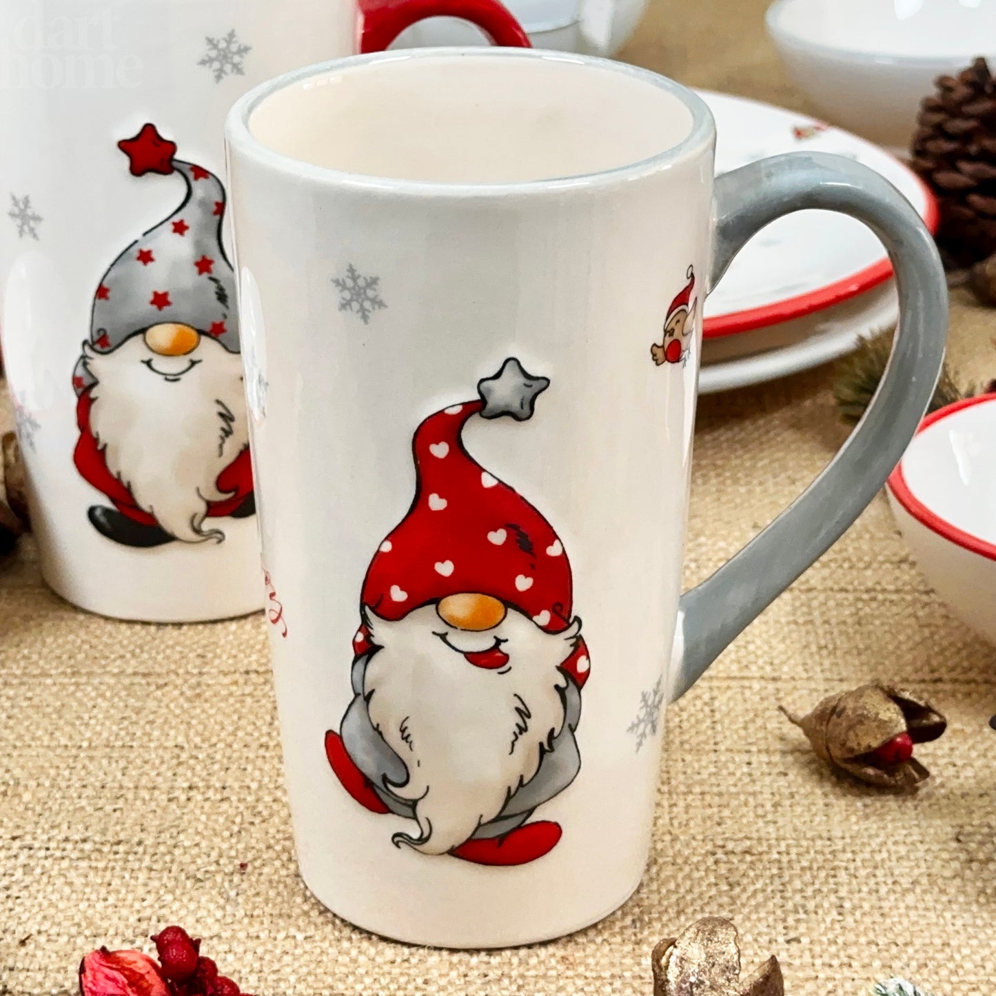 Set Of 2 Large Christmas Gonk Latte Mugs