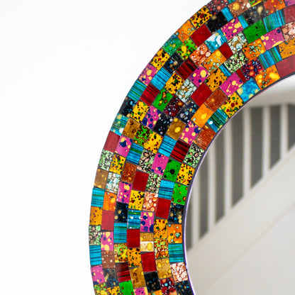 Rainbow Paint Splatter Mosaic Wall Mirror