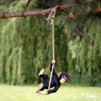 Black Swinging Monkey Garden Sculpture