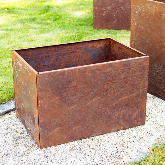 Rectangle Rusted Corten Steel Planter
