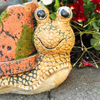 Cement Snail Planter With Clay Pipe Shell