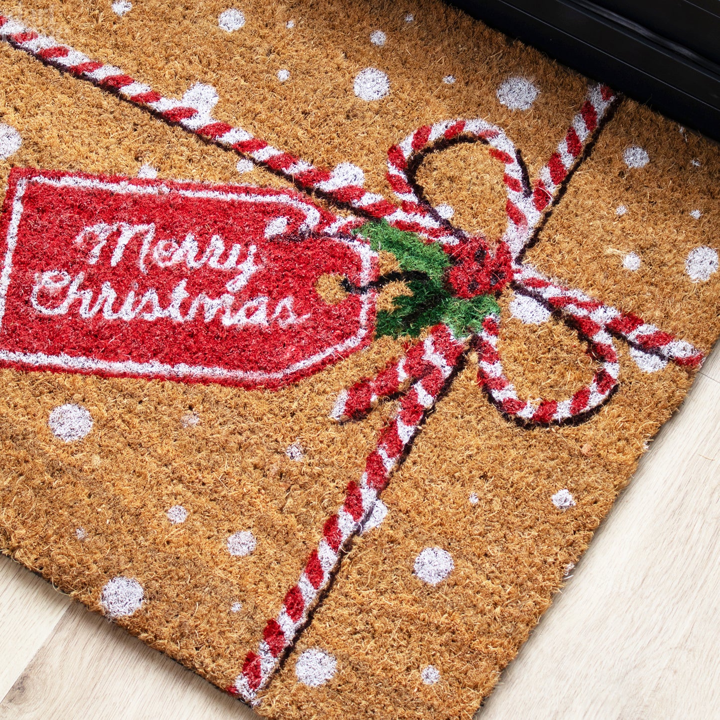 Merry Christmas Gift Tag Coir Doormat