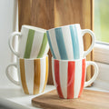 Set Of 4 Colour Stripe Mugs