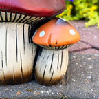 Colourful Toadstool Cement Planter
