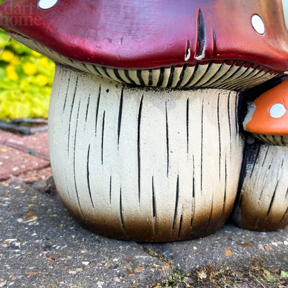 Colourful Toadstool Cement Planter
