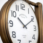 Antique Brass Kensington Station Double Sided Clock
