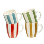 Set Of 4 Colour Stripe Mugs