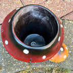 Colourful Toadstool Cement Planter