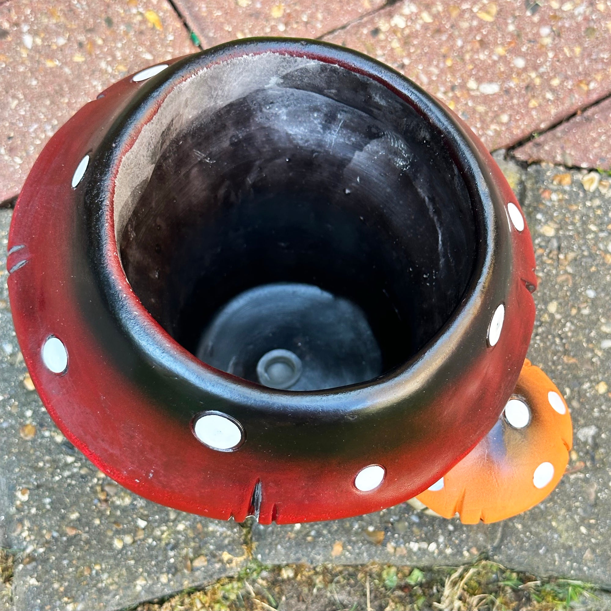Colourful Toadstool Cement Planter