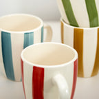 Set Of 4 Colour Stripe Mugs