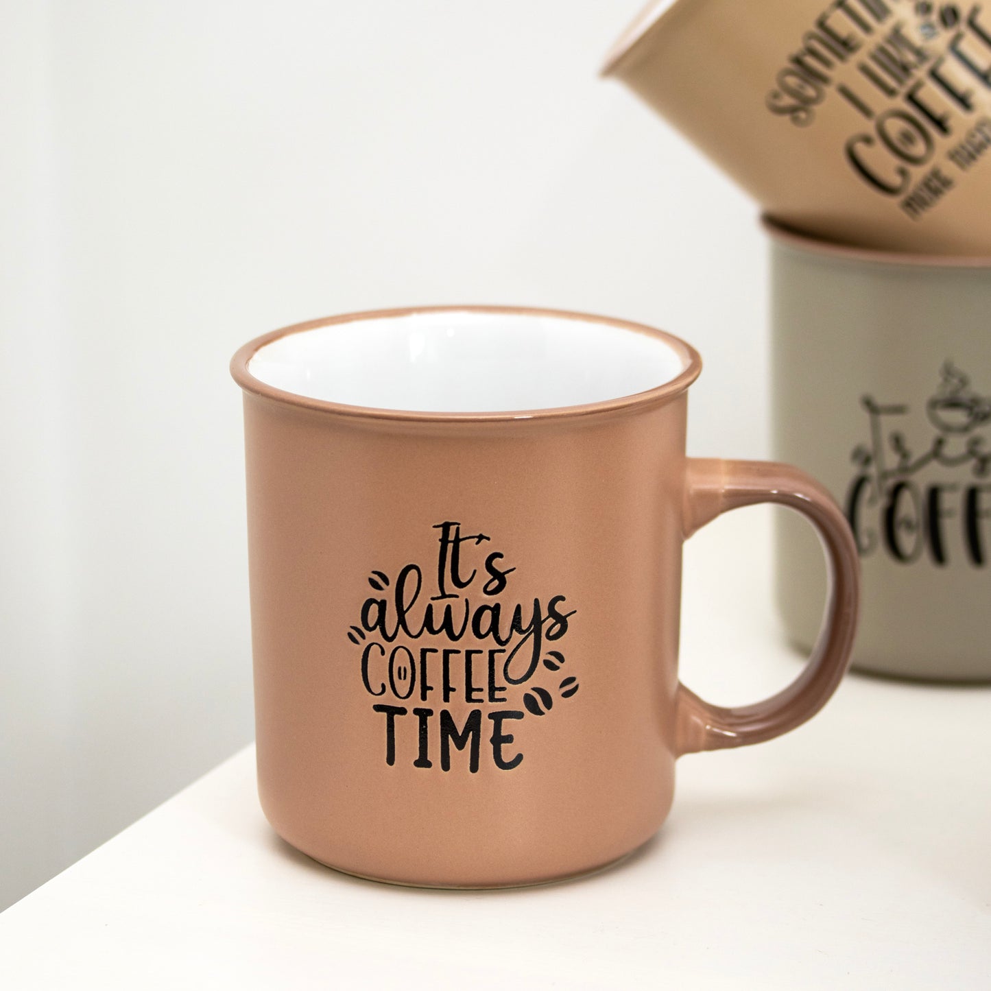 Set Of 4 Giant Coffee Quote Mugs