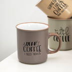 Set Of 4 Giant Coffee Quote Mugs