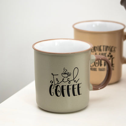Set Of 4 Giant Coffee Quote Mugs