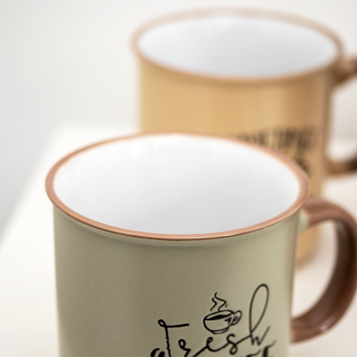 Set Of 4 Giant Coffee Quote Mugs