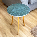 Green Marble Side Table With Gold Legs