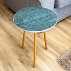 Green Marble Side Table With Gold Legs