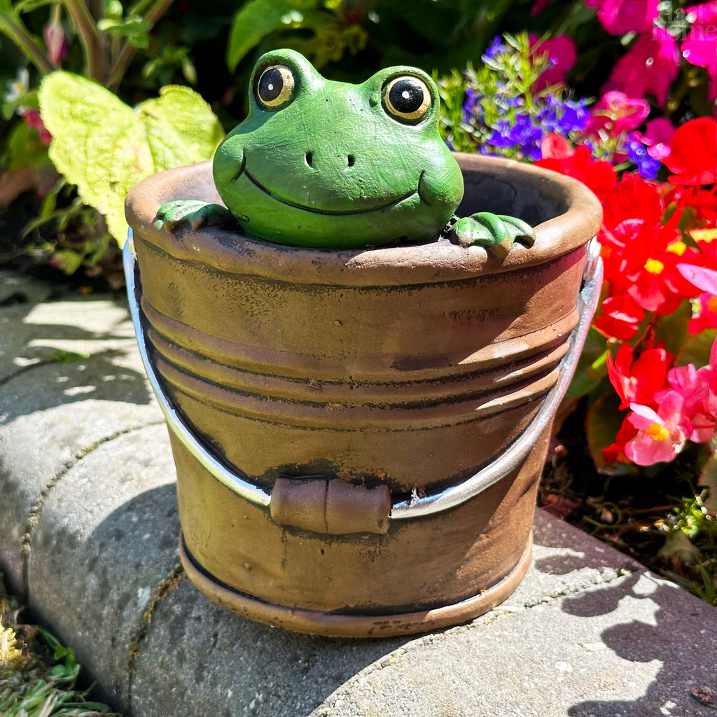 Rustikaler Froschtopf aus Zement
