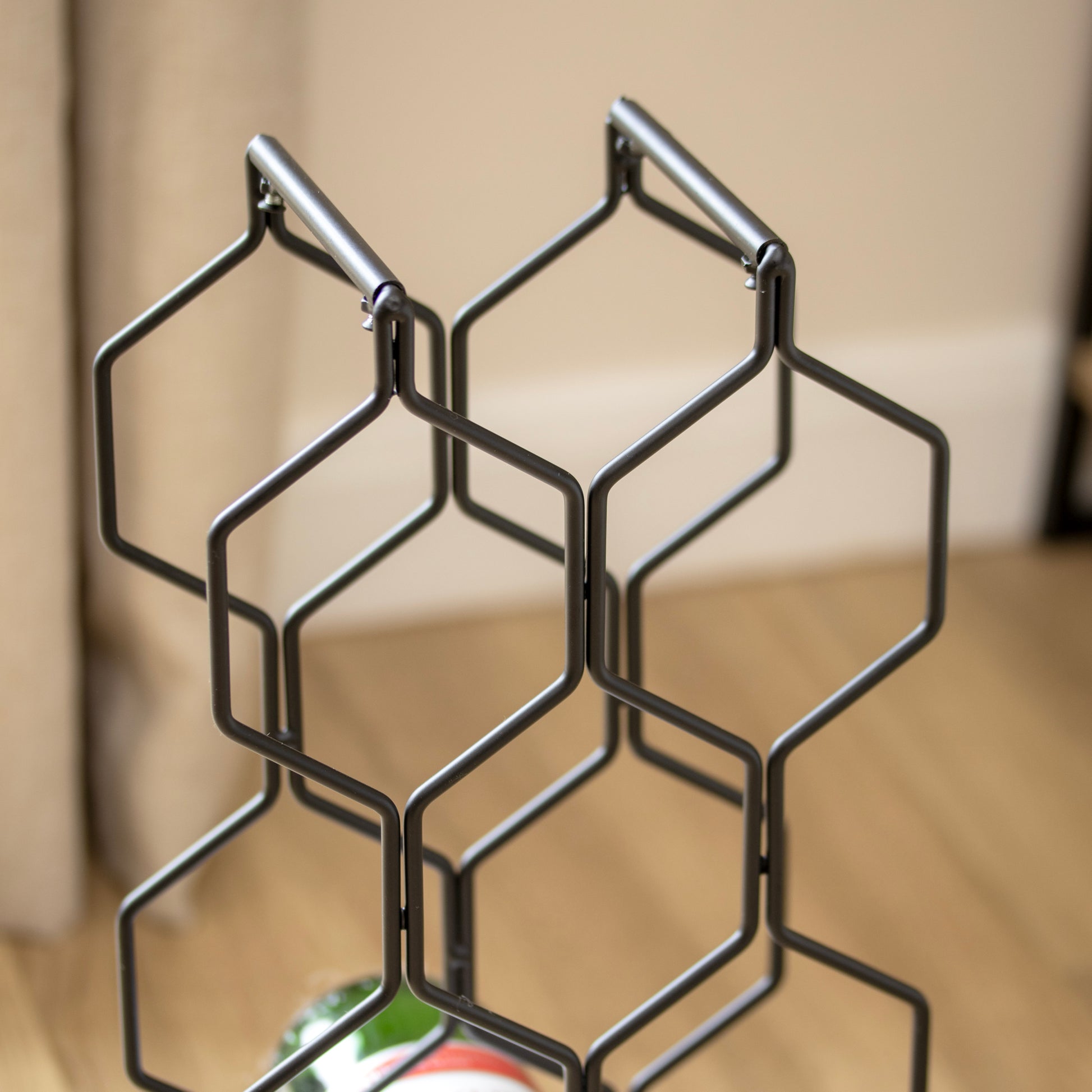 Black Metal Hexagon 8 Bottle Wine Rack