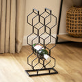 Black Metal Hexagon 8 Bottle Wine Rack
