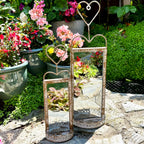 Set Of 2 Antique Mirrored Wall Sconces