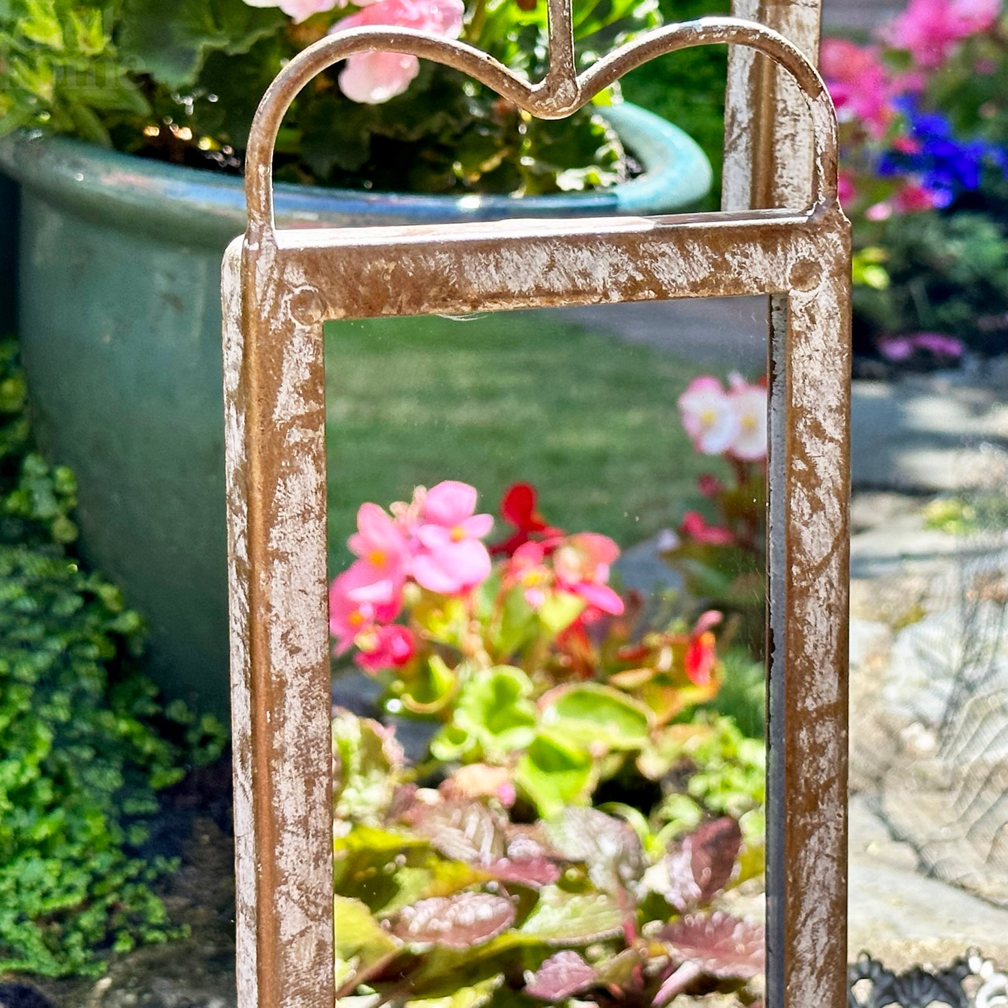 Set Of 2 Antique Mirrored Wall Sconces