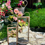 Set Of 2 Antique Mirrored Wall Sconces