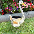 Metal Swan Garden Planter