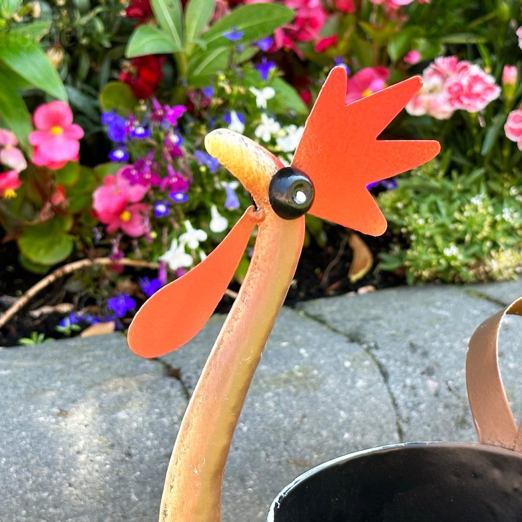 Metal Chicken Garden Planter