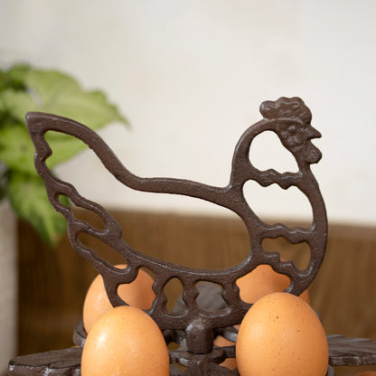 Cast Iron Chicken 10 Egg Holder