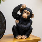 Black Scratching Monkey Ornament