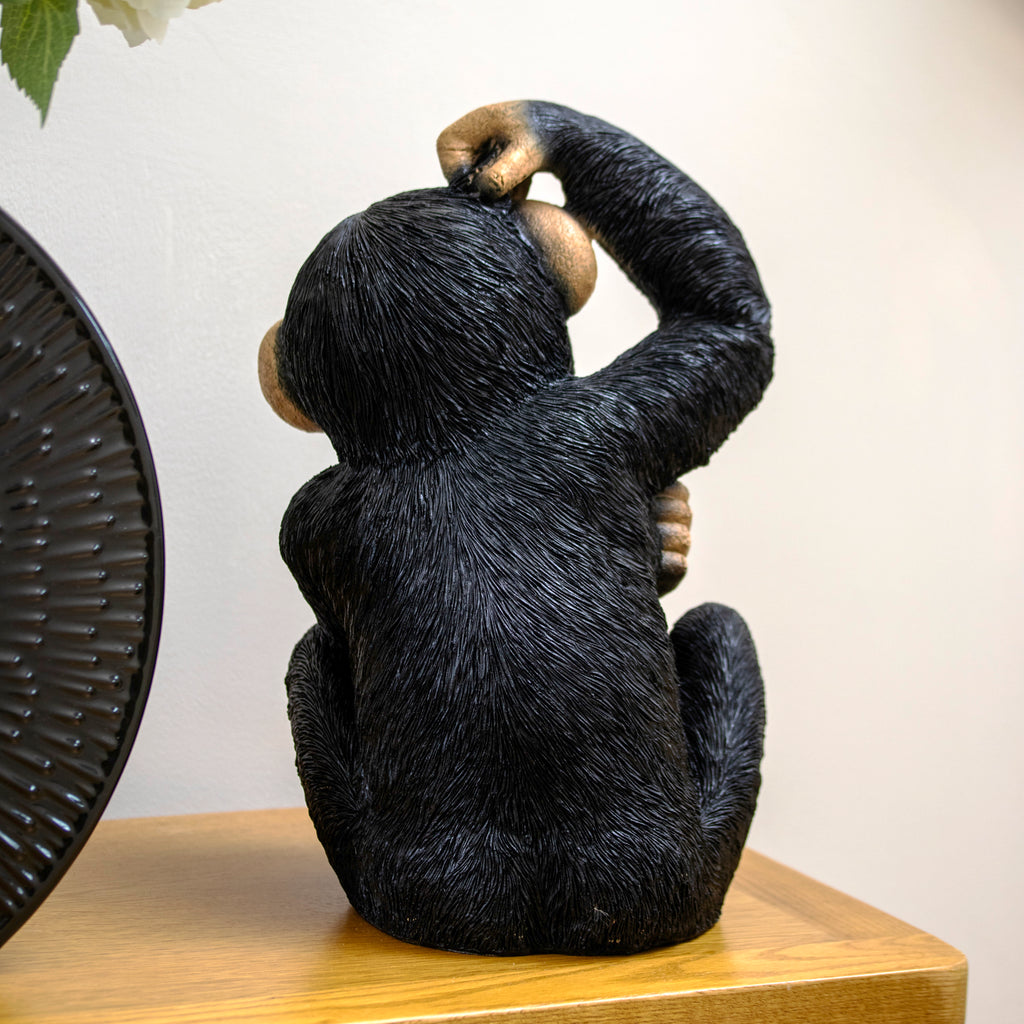 Black Scratching Monkey Ornament