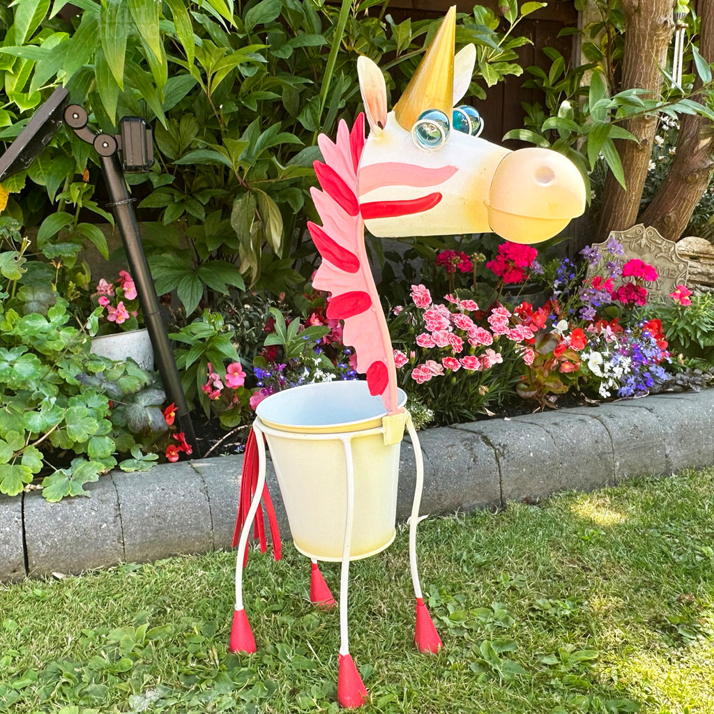 Metal Unicorn Planter Ornament