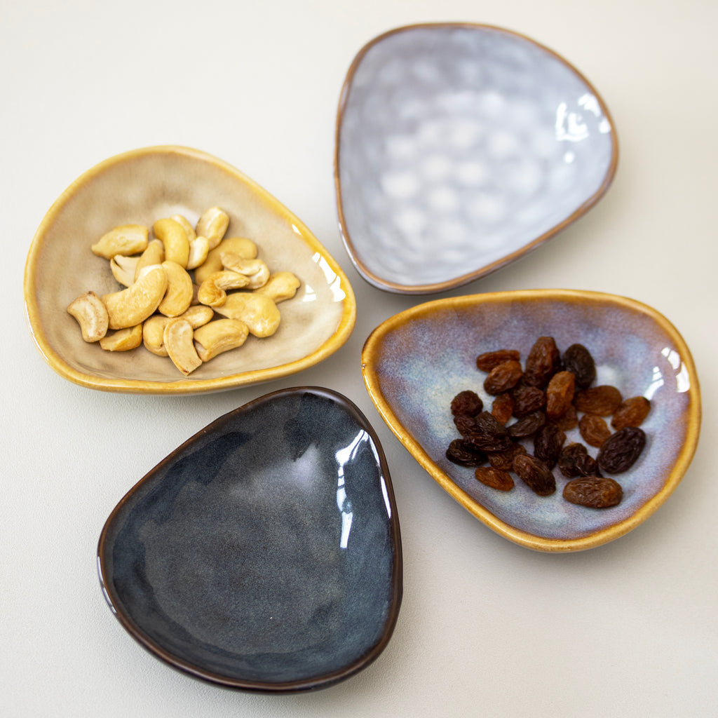 4-teiliges Snackschalen-Set mit reaktiver Glasur