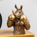 Antique Gold Boxing Rhino Ornament