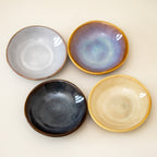 4-teiliges rundes Snackschalen-Set mit reaktiver Glasur