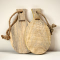 Set Of 2 Rustic Mango Wood Cheese & Herb Boards
