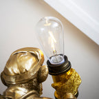Gold Scuba Monkey LED Table Lamp Ornament