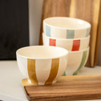Set Of 4 Colour Stripe Bowls