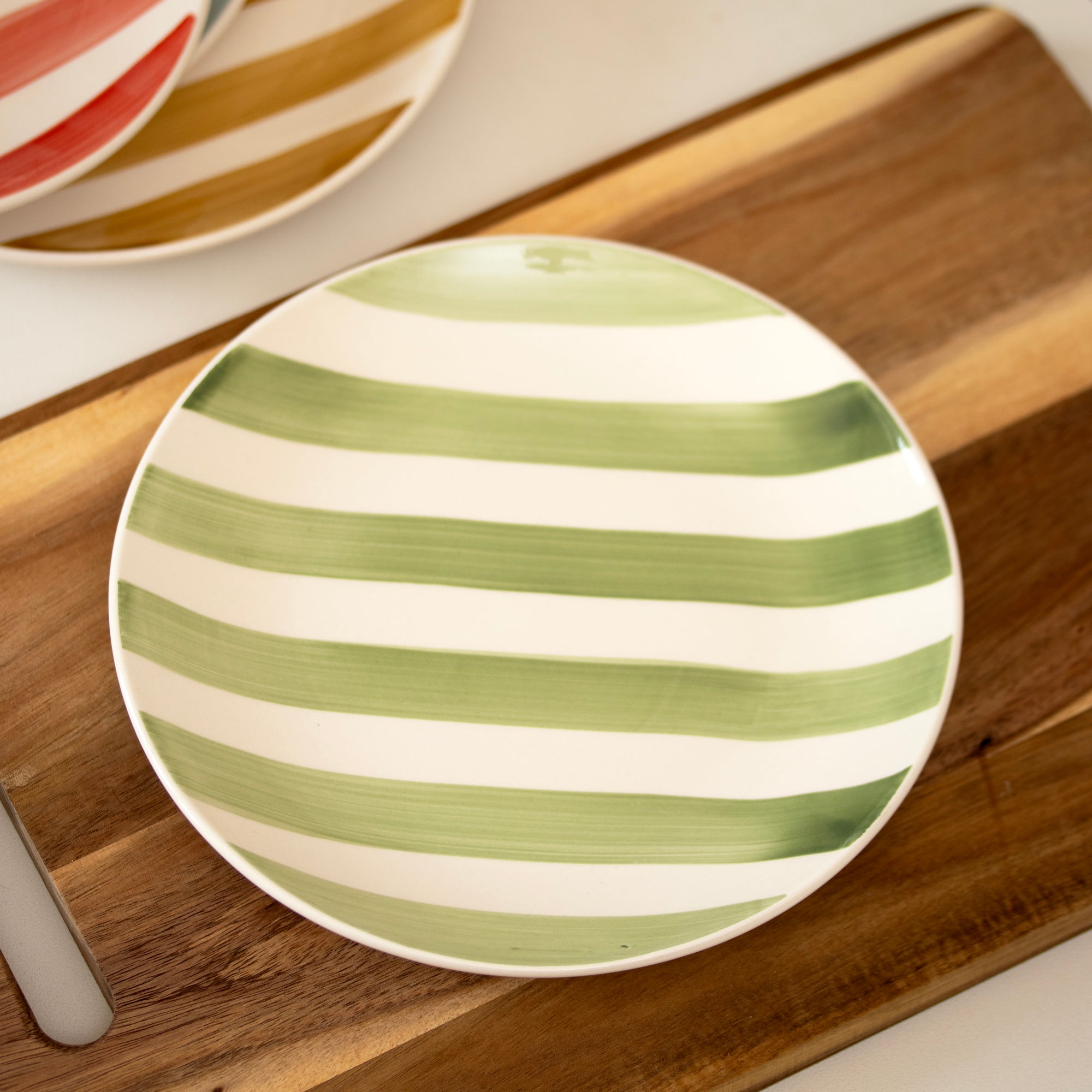 Set Of 4 Colour Stripe Plates