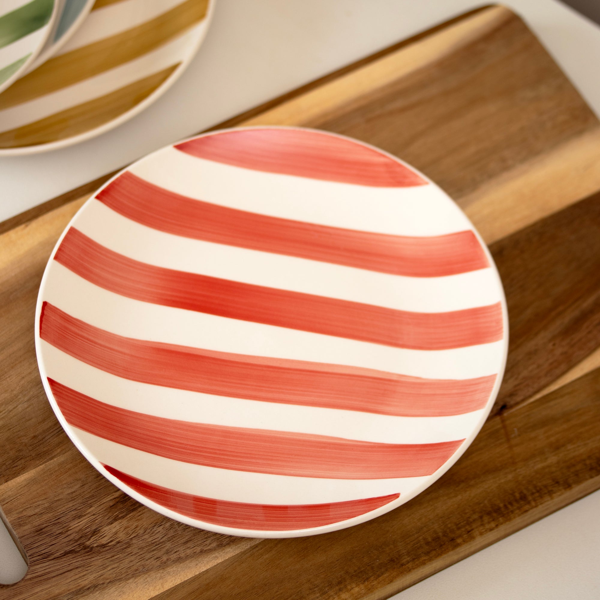 Set Of 4 Colour Stripe Plates