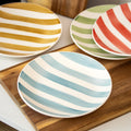Set Of 4 Colour Stripe Plates